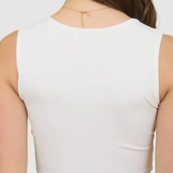 Anthropologie Bow Embellished Ribbed Crop Tank Sz S NWT - Picture 4 of 7